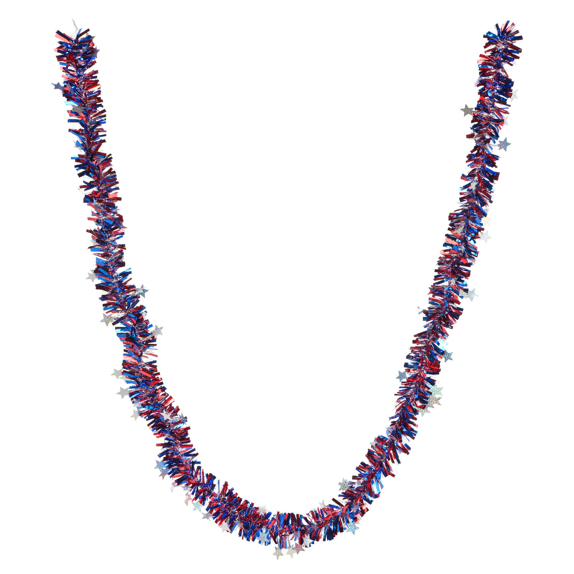 9ft. Silver Star Tinsel Garland by Celebrate It™